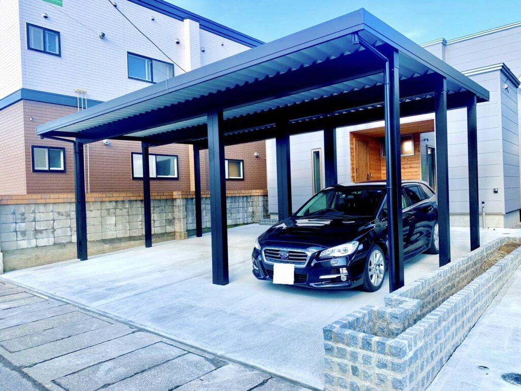 花壇　カーポート　弘前市